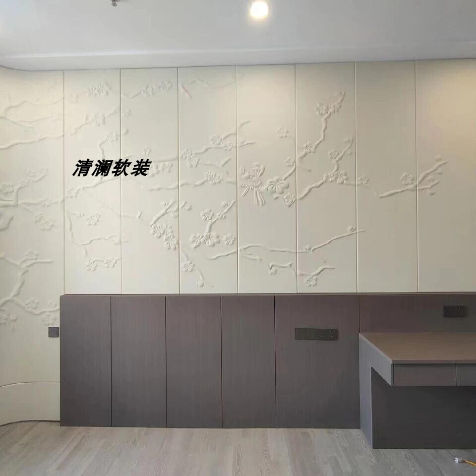 抖音网红中东皮雕背景墙工厂极简风玄关墙面透光精雕硬包护墙板