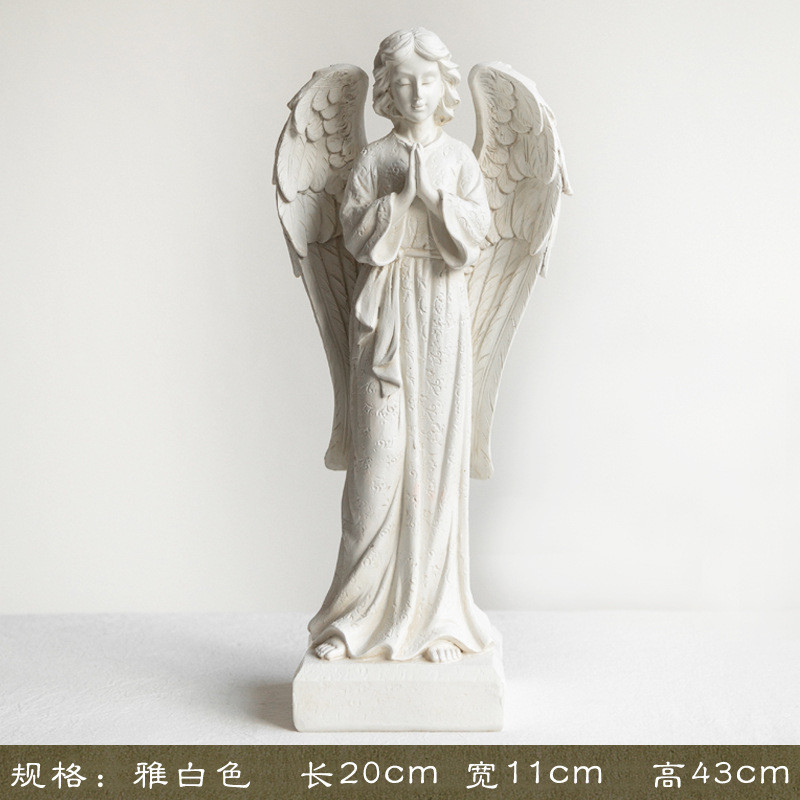 1vpk美式欧式天使少女桌面树脂工艺品摆件客厅复古雕塑装饰