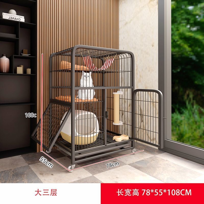 猫笼家用室内超大自由空间猫咪窝房子猫舍一体猫别墅三层两层