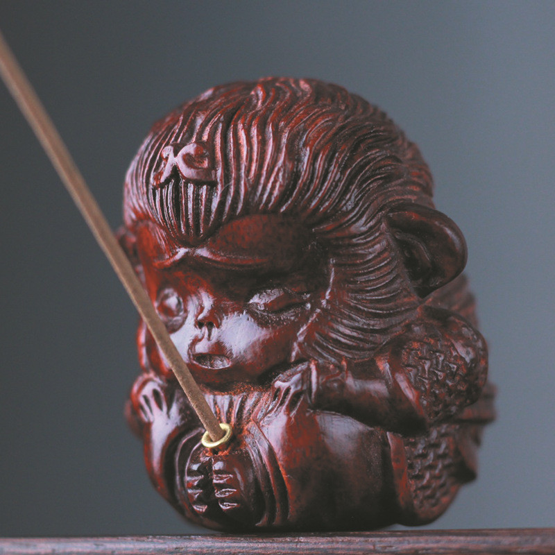 盘批发非洲小叶紫檀木质迷你香插居家室内小摆件细雕厂家玩易包浆