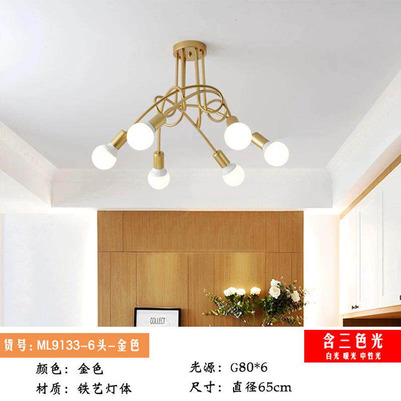 工装饰灯出租房极简风铁艺吊灯吸顶网红走量外贸灯具公寓房间灯