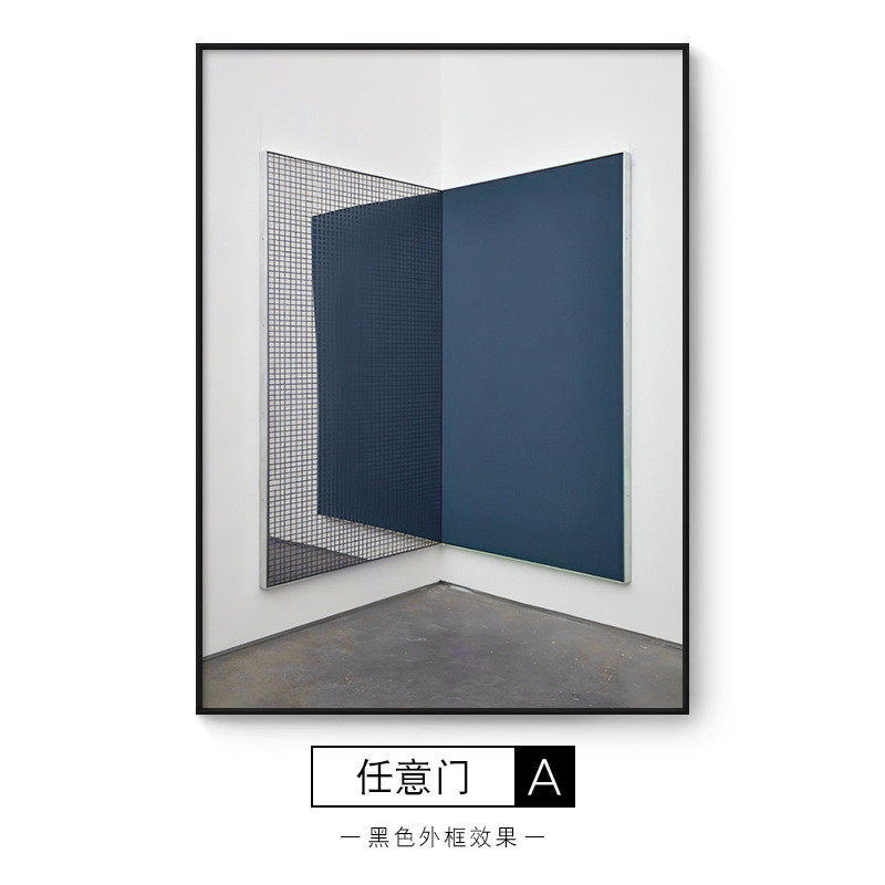 现代轻奢客厅玄关装饰画红色墙角空间艺术墙壁背景样板间方型挂画