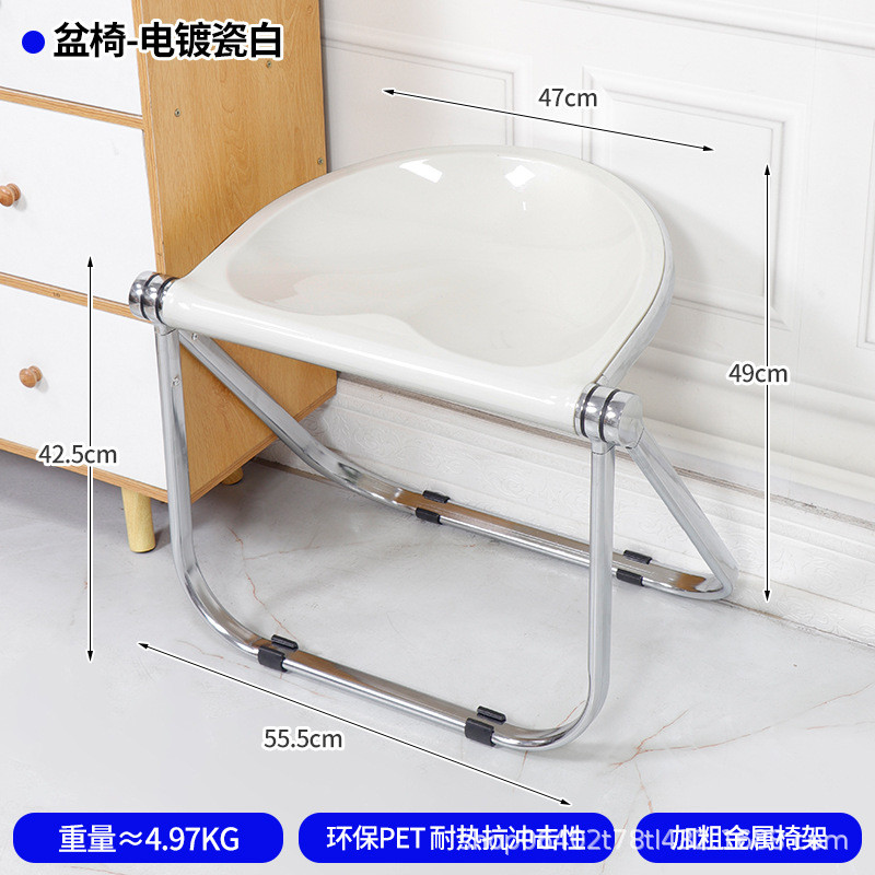 换鞋凳中古矮凳家用亚克力创意小凳子复古便携可折叠板凳透明北欧