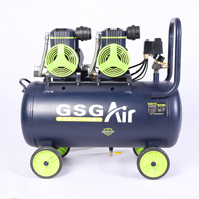 热销空压机现货家用油静音空气压缩机小型无油静音气泵高压无喷漆