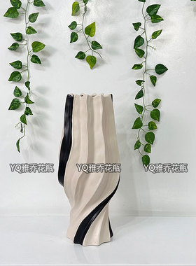 现代简约树脂桌面花器花瓶样品间餐厅客厅卧室入户玄关摆件软装