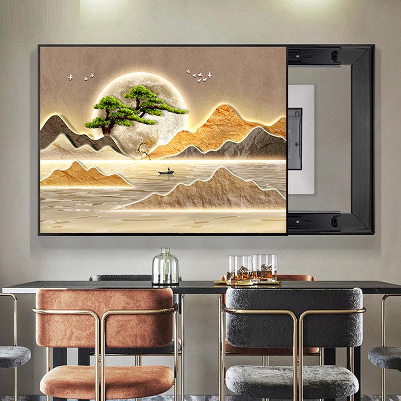 电表箱装饰画配电箱轻奢遮挡免打孔空开开关总电闸箱现代山水挂画