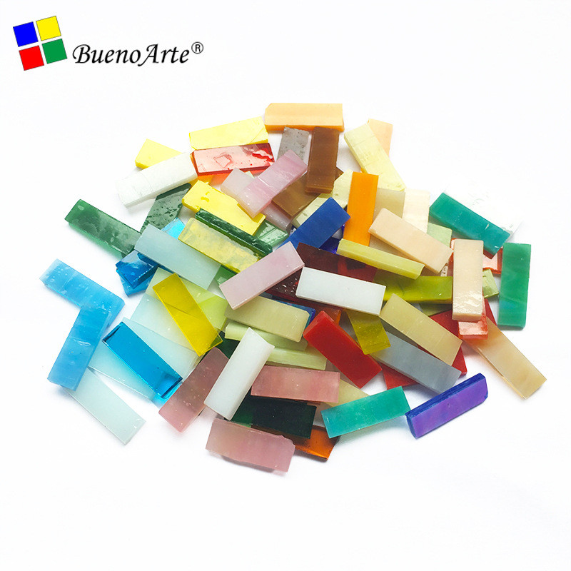 0.7x2.1厘米超细条云母彩色玻璃马赛克成人手工壁画学生玻璃diy