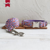 muttco厂家现货宠物狗圈牵引绳拉带遛狗紫套装 郁金香udc 123