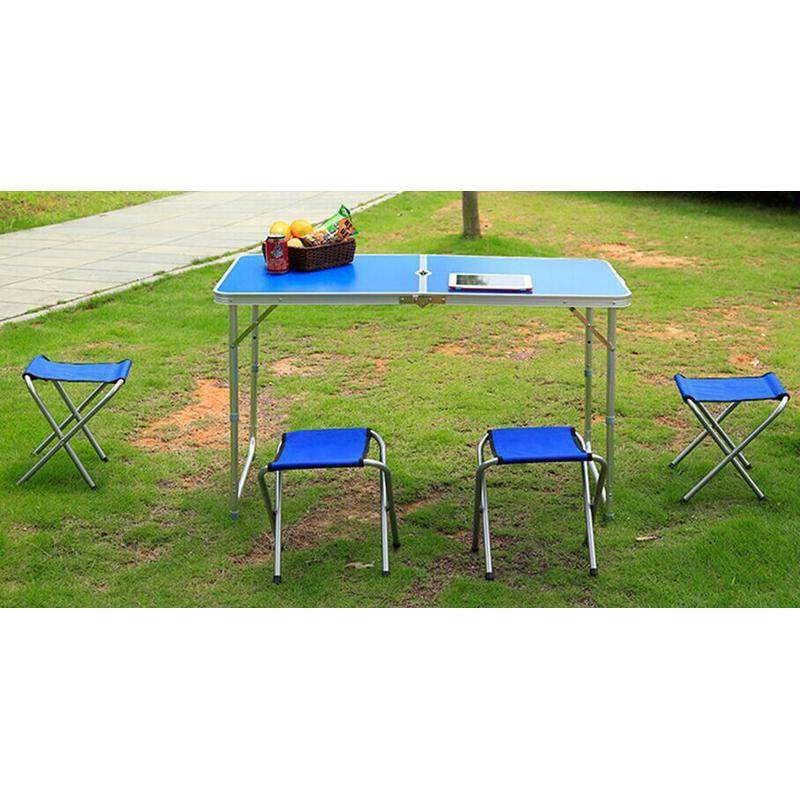 热销烧烤野餐桌轻便携式折叠桌椅户外露营摆摊铝合金组合套装桌椅