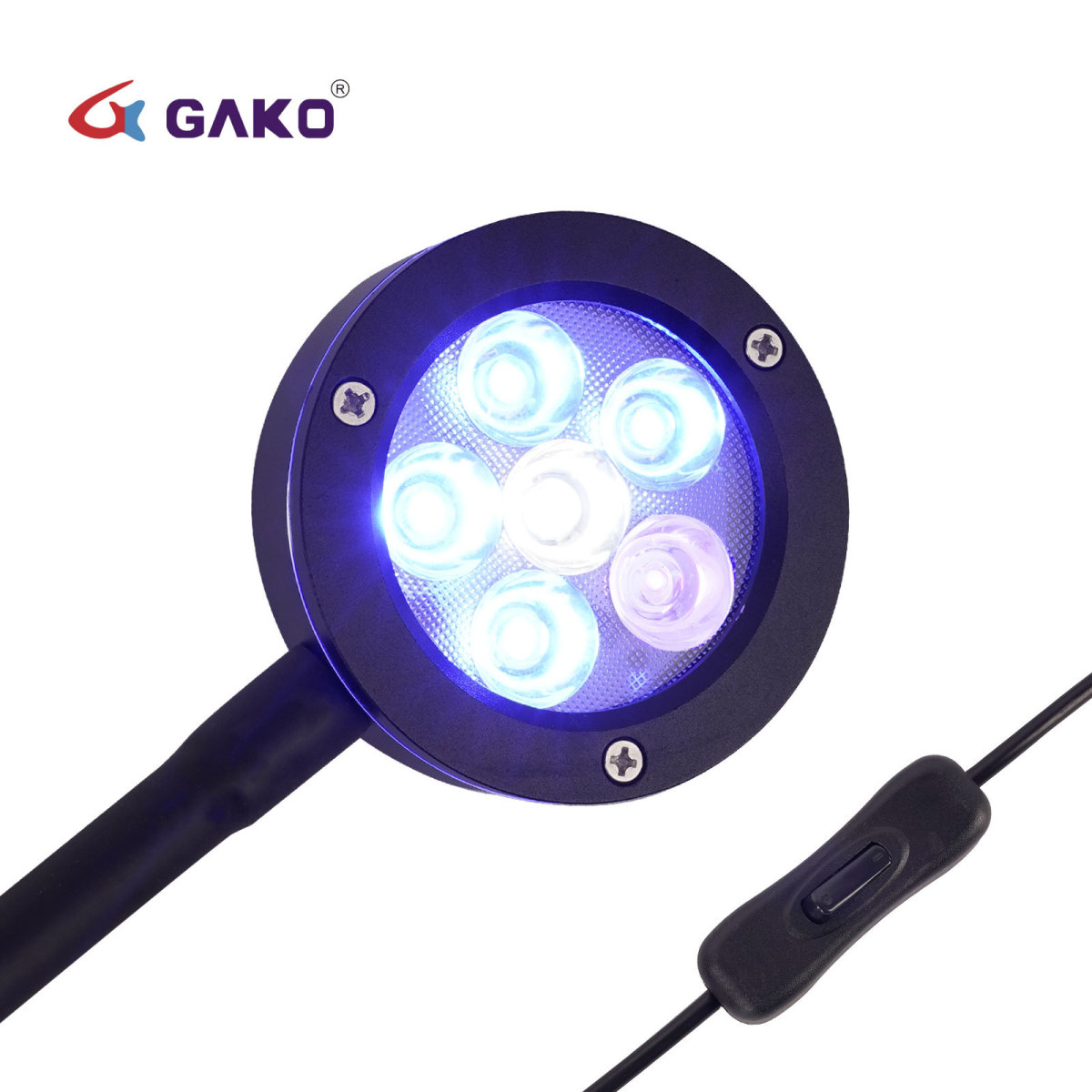 GAKO Q2-B开关迷你全光谱珊瑚灯海缸灯海水灯360度可调海缸照明灯