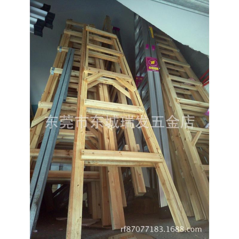 热销木梯子人字单梯合梯实木装修家用工程架子木质楼梯梯架梯长梯