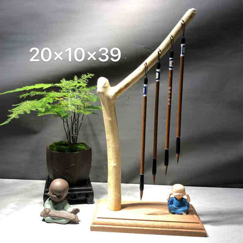 笔架艺术毛笔架笔挂挂毛笔笔架子实木简约的挂中式挂架根雕挂超市图片