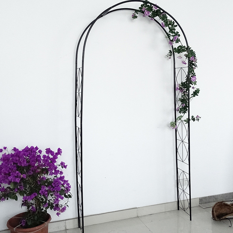 热销厂家供应简易园艺拱门花架爬藤架架铁艺拱门园林尖顶植物加固