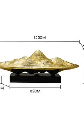 金山现代新中式玄关酒店客厅树脂雕塑摆件装饰品抽象电镀样板房