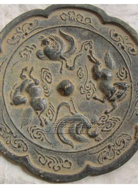 批发古玩杂项收藏铜镜花边镜飞马古铜形