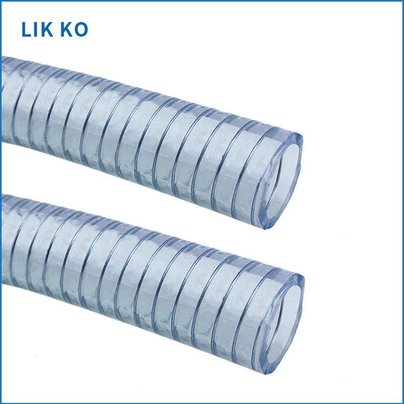 弹簧直供透明厂家钢丝管pvc钢丝管吸尘排污内径19-50mm