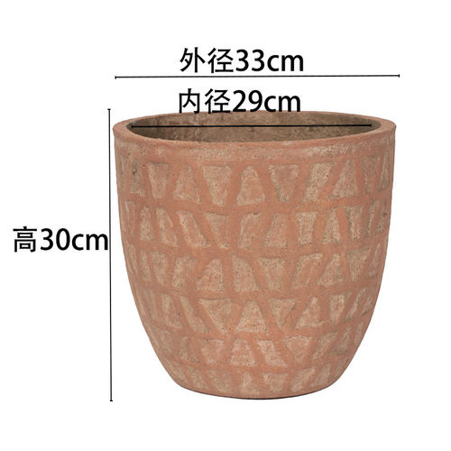 镁泥花盆复古艺术客厅商场绿植盆栽落地简约特大型号室内外水泥盆