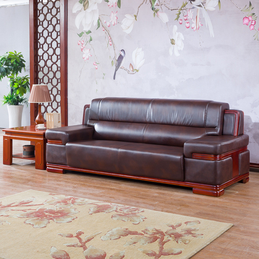 热销豪华大会客沙发中式办公沙发茶几商务办公室沙发接待沙发s800