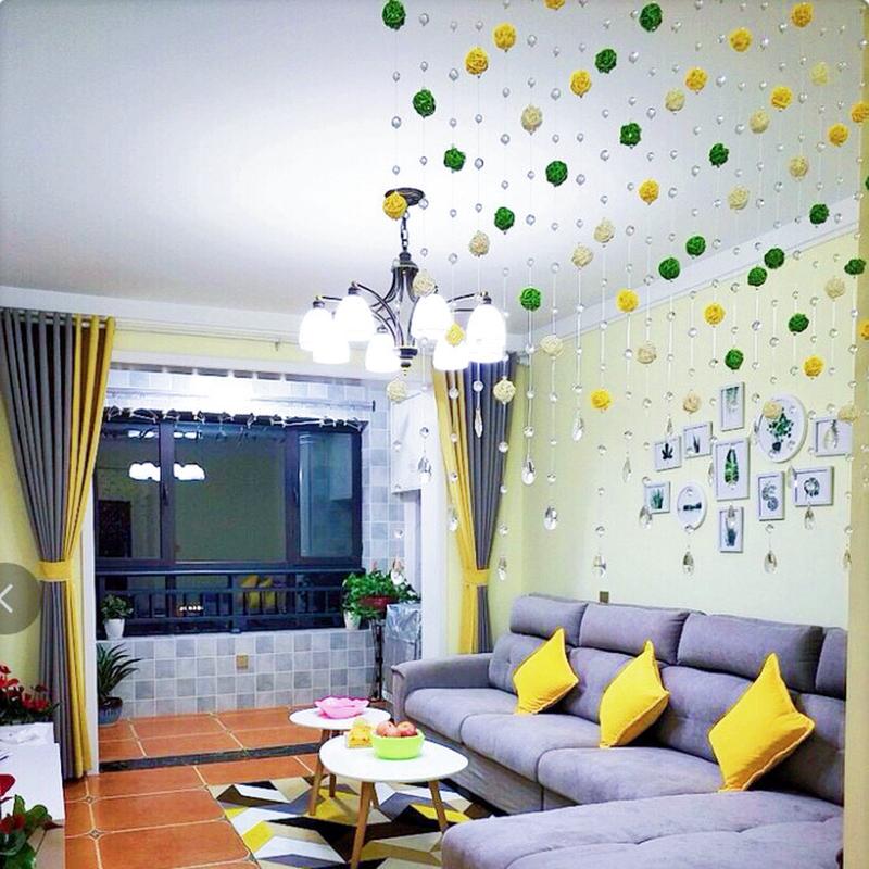 珍珠门帘水晶珠家用家用防蚊夏季珠子帘子卧室分割房间水晶半门帘