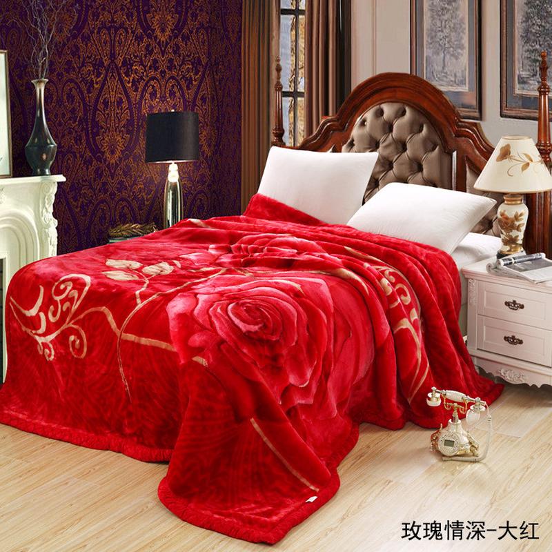 批发盖毯冬季加厚法双层婚庆毛毯超柔莱绒新款加厚拉舍尔毛毯
