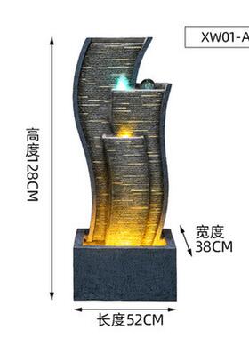 客厅流水摆件高端大气轻奢室内阳台装饰品生财水幕墙屏风落地景观