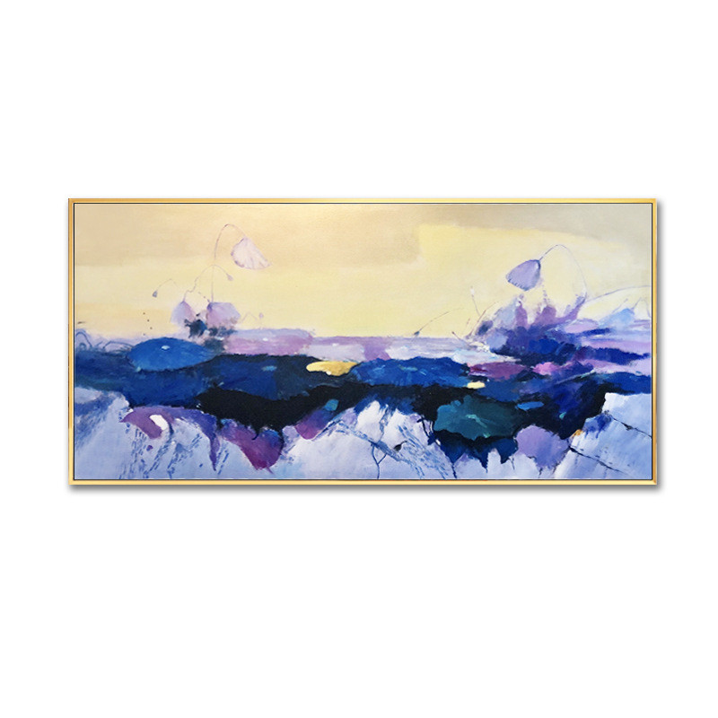 玄关抽象简欧装饰画样板间后现代轻奢挂画客厅手绘油画新中式壁画