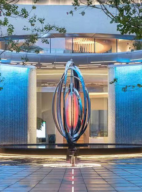 不锈钢大型雕塑镂空镜面城市园林景观水滴形落地抽象创意装饰品