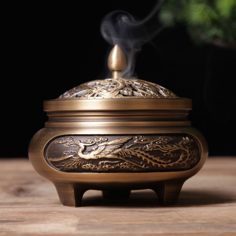 纯铜香炉家用室内熏香炉大号沉香檀香盘香龙凤供奉古风纯铜香薰炉,家居饰品,香薰炉,淘宝优惠券,粉丝福利购,淘宝优惠卷