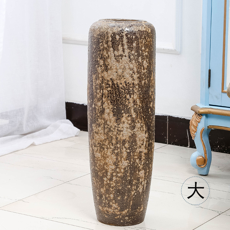 景德镇陶粗陶花器陶罐土复古种插花花瓶文艺花盆客厅橱窗装饰摆