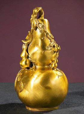 厂家批发黄铜福禄葫芦铜葫芦黄铜葫芦摆件中式客厅办公室乔迁礼品