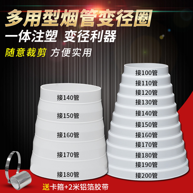 抽油烟机排烟管变径大小转换接头塑料变径止逆阀通风排气管变径圈