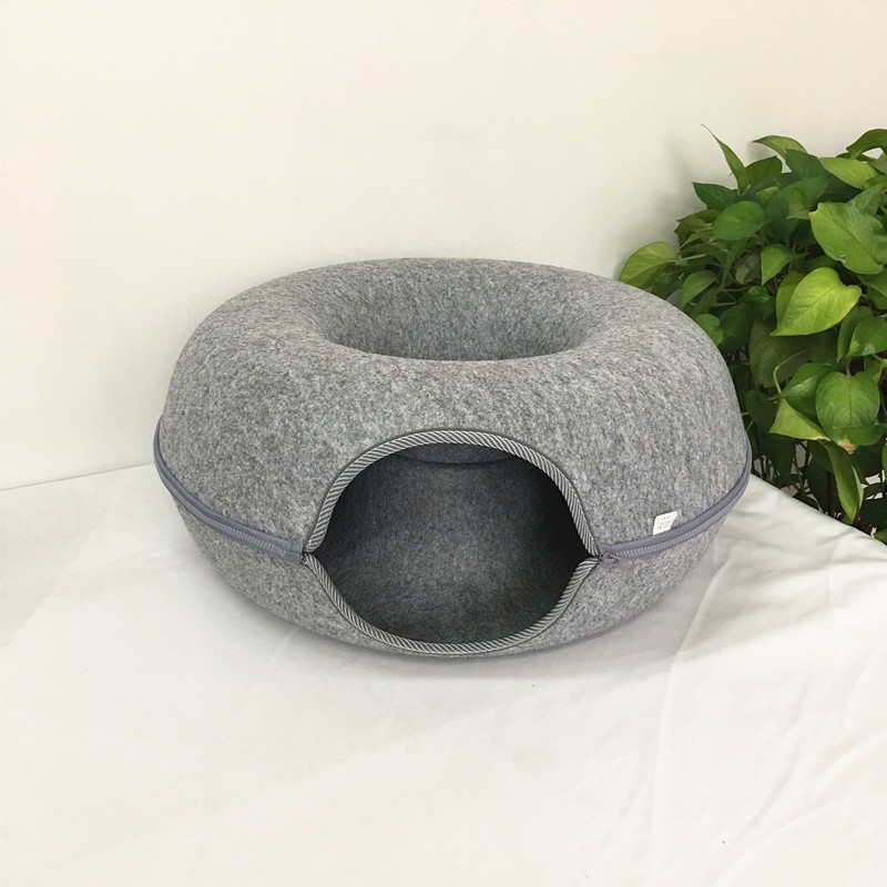 猫咪窝甜甜圈四季通用宠物用品毛毡钻洞隧道大号可拆洗狗窝批发