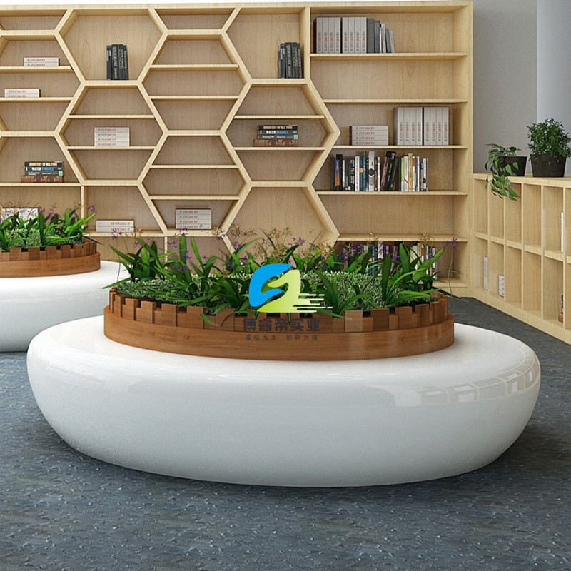 玻璃钢圆形休闲椅商场大厅大型公共座椅电影院多人位等候椅户外