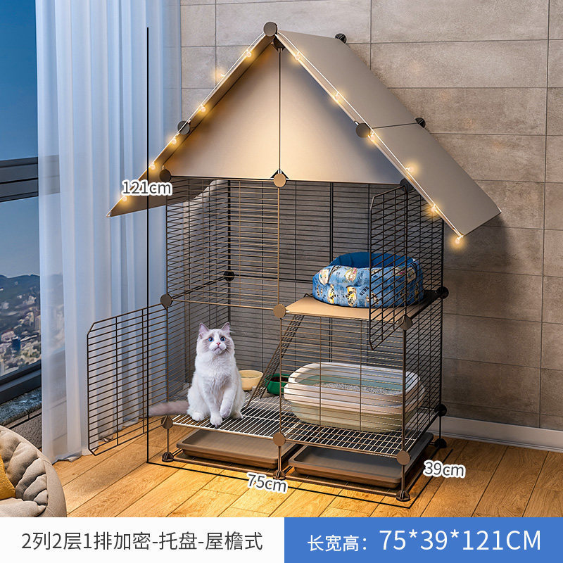 猫笼笼子家用室内超大自由空间公寓猫咪猫窝两层幼猫小型猫屋别墅