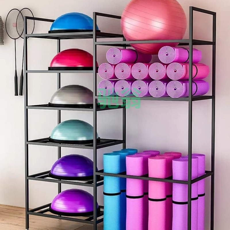xsz多层瑜伽球架铁艺瑜伽垫架波速收纳整理健身健身房器材展示置