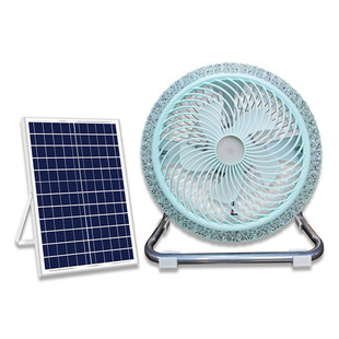 太阳能风扇灯户外便携露营电风扇12寸家用照明趴地扇SolarFan