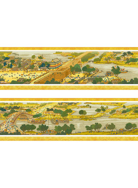 9wor手工全图22米客厅国画风景2022新款清明上河图十字绣自己绣满