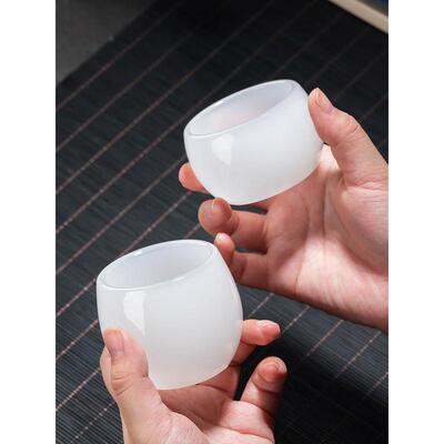 61k3琉璃人小瓷茶杯品茗杯私玉茶盏主人杯家用功夫茶具百姓氏单杯