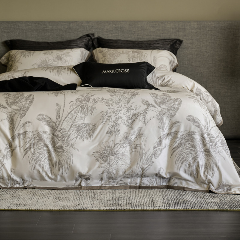 高端轻奢风100印花天丝棉磨毛四件套秋冬加厚保暖支柔软被套床品