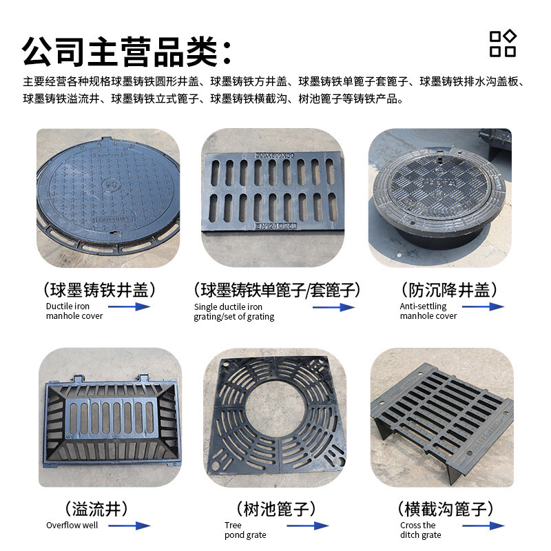 加工定制雨水篦子地沟格栅盖板篦子单球墨铸铁排水沟盖板雨水箅子