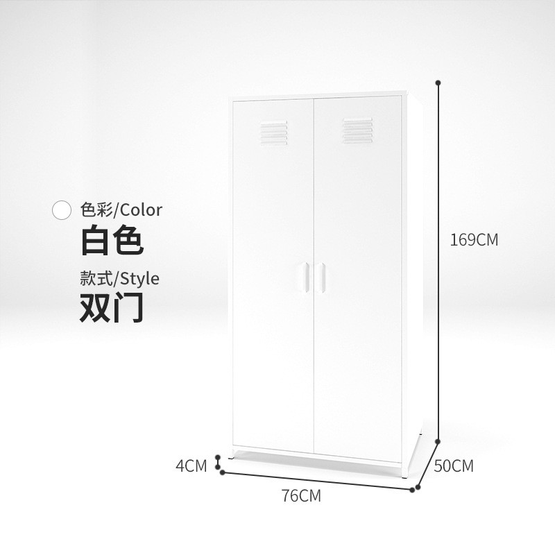 偕行储物收纳衣柜对开双门多层铁皮整理柜子办公室换衣资料文件柜