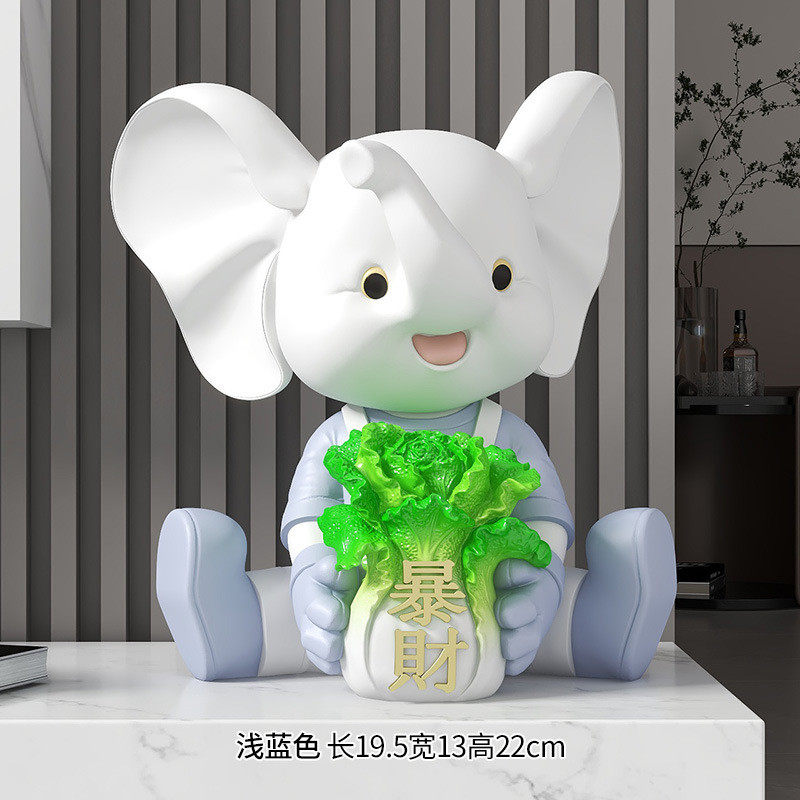 创意电视柜白菜桌面摆件小象酒柜玄关茶几乔迁新居搬新家装饰品