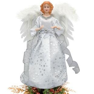 新款圣诞树顶星装饰发光天使娃娃树顶灯天使挂件圣诞节装饰品