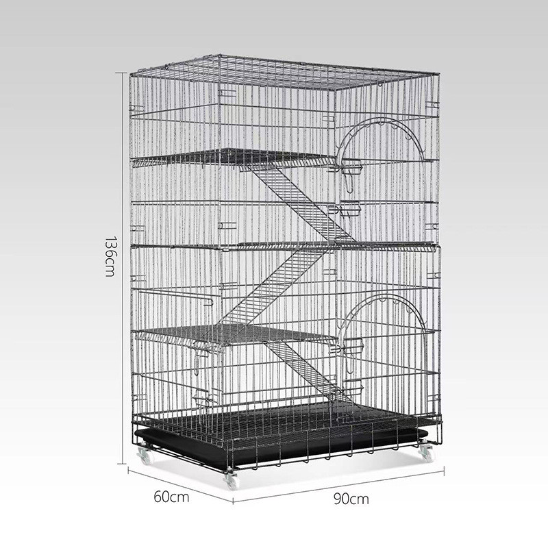 猫笼可折叠宠物笼猫笼加粗铁笼中猫笼子猫别墅三层自由空间猫笼