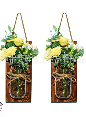 新款梅森花壁灯 装饰品创意挂墙装饰客厅墙壁挂灯 木板灯 梅森灯