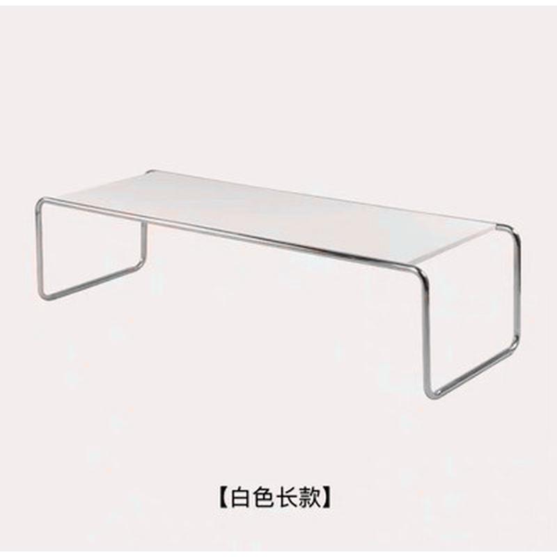 ki9s中古拉齐奥茶几极简设计师不锈钢长方形边几几客厅白色套矮桌