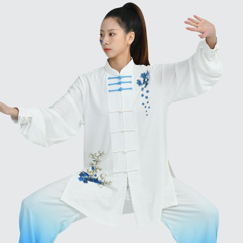 太极服秋冬武术珍珠棉长袖套装中国风女表演服男晨练练功服批发