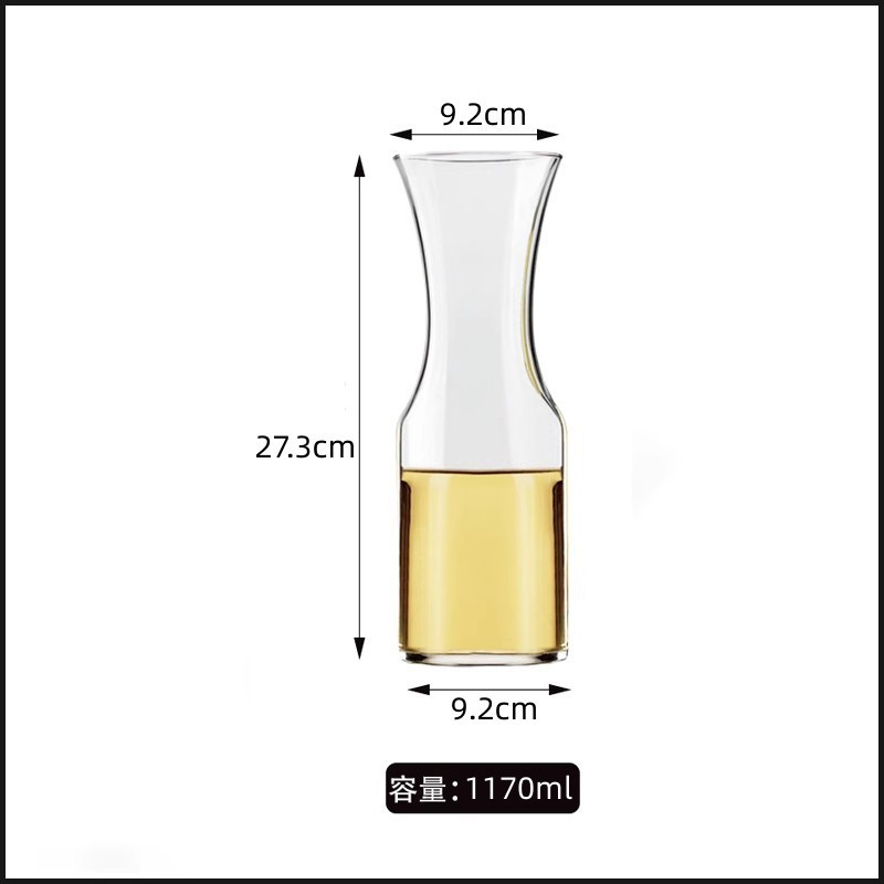 大口大容量酒壶简约醒酒器玻璃柠檬果汁壶宽口分酒壶创意利比花瓶