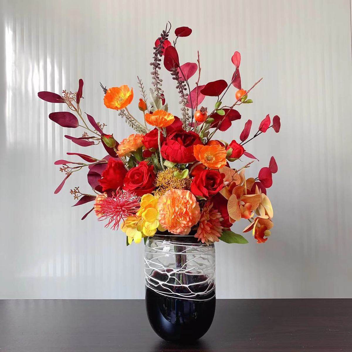 热销手札花束m223务仿真花艺餐桌台商橘红摆件跨境售楼处样板间假,家居饰品,仿真花/假花,淘宝优惠券,粉丝福利购,淘宝优惠卷