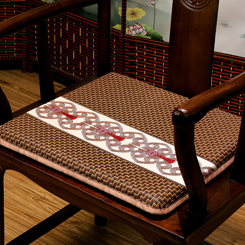 vhm7坐垫椅凉垫椅子垫凉席座垫中式实木太师椅圈椅垫座椅垫茶夏季
